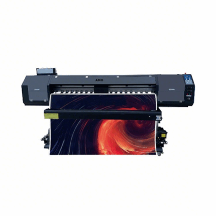 AMO Large - Format Printer with Epson XP600 print head, 1.9m Printing Width, 360*720dpi Resolution, Printing a Vibrant Banner with Chinese Slogan '拥抱梦想 共赢未来' (Embrace Dreams and Win - Win Future), Ideal for Advertising and Poster Production Using Eco - Solvent Ink